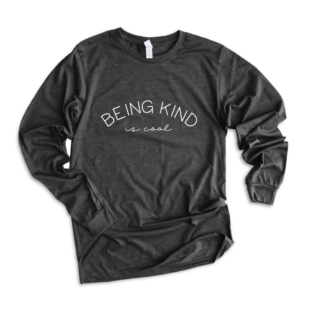 Kind Is Cool Long Sleeve Shirt for Women-Long Sleeves-208 Tees- 208 Tees, A Women's, Men's and Kids Online Graphic Tee Boutique, Located in Spirit Lake, Idaho
