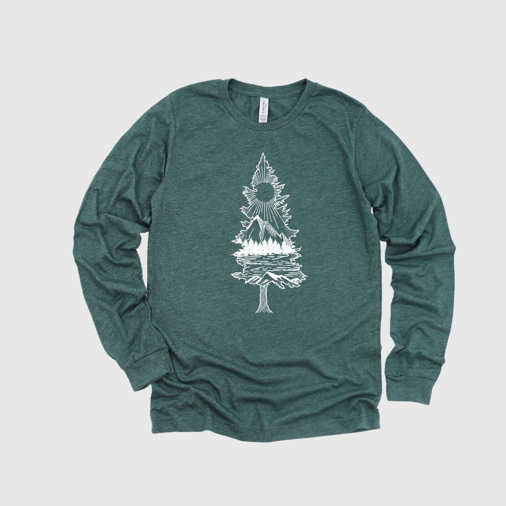 Lone Pine Long Sleeve 34T-Long Sleeves-208 Tees- 208 Tees, A Women's, Men's and Kids Online Graphic Tee Boutique, Located in Spirit Lake, Idaho