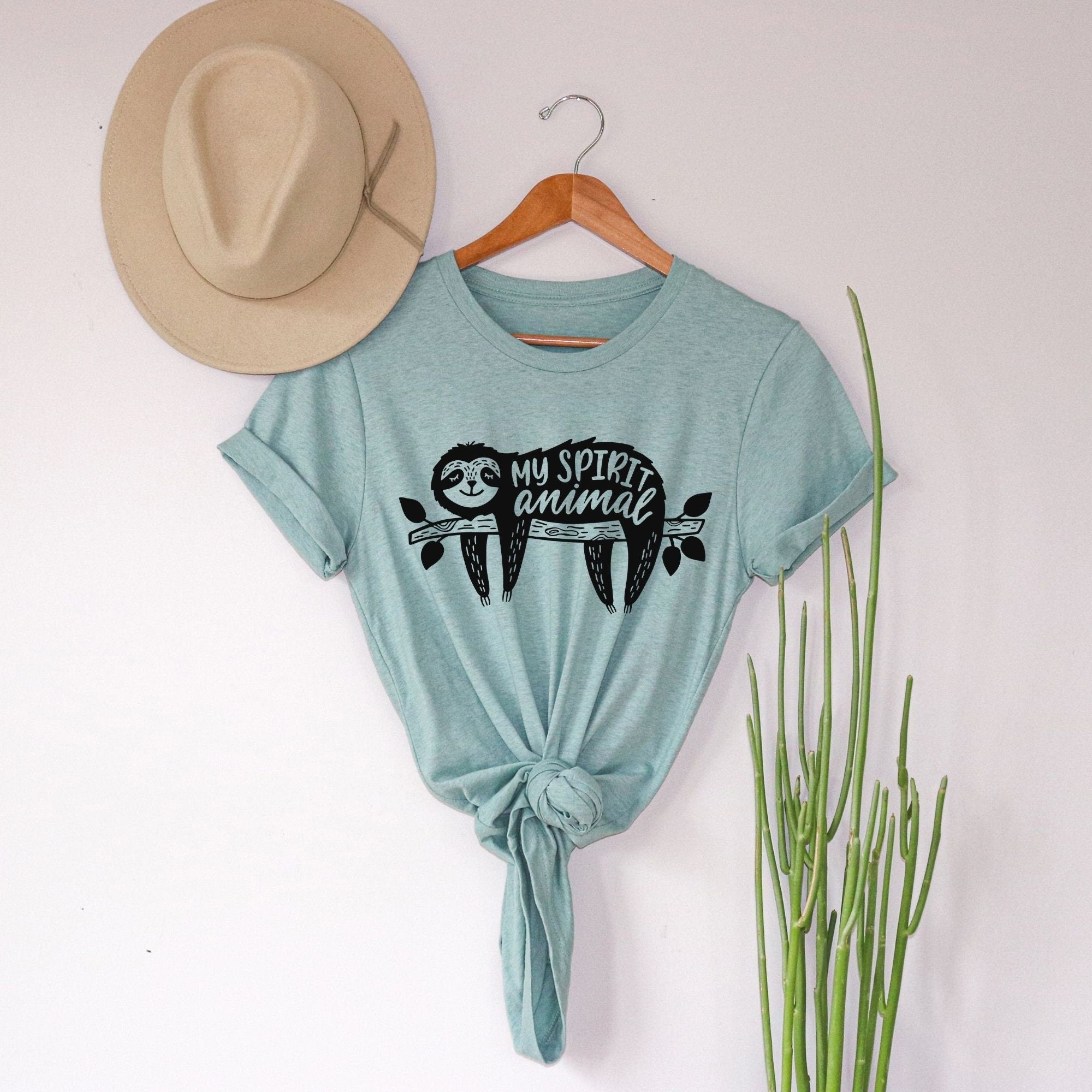 Sloth T Shirt, Relax Shirt for Women, Sloth is my Spirit Animal, Sloth T Shirt, Womens Graphic Tees, Gift for Wife, Sloth Lover-208 Tees- 208 Tees, A Women's, Men's and Kids Online Graphic Tee Boutique, Located in Spirit Lake, Idaho