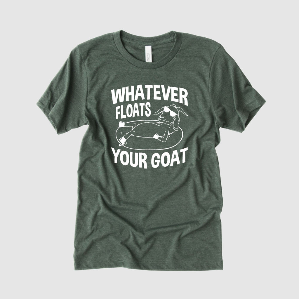 Goat Shirt, River Shirt, Floating the River Shirt for Men 50-208 Tees- 208 Tees, A Women's, Men's and Kids Online Graphic Tee Boutique, Located in Spirit Lake, Idaho