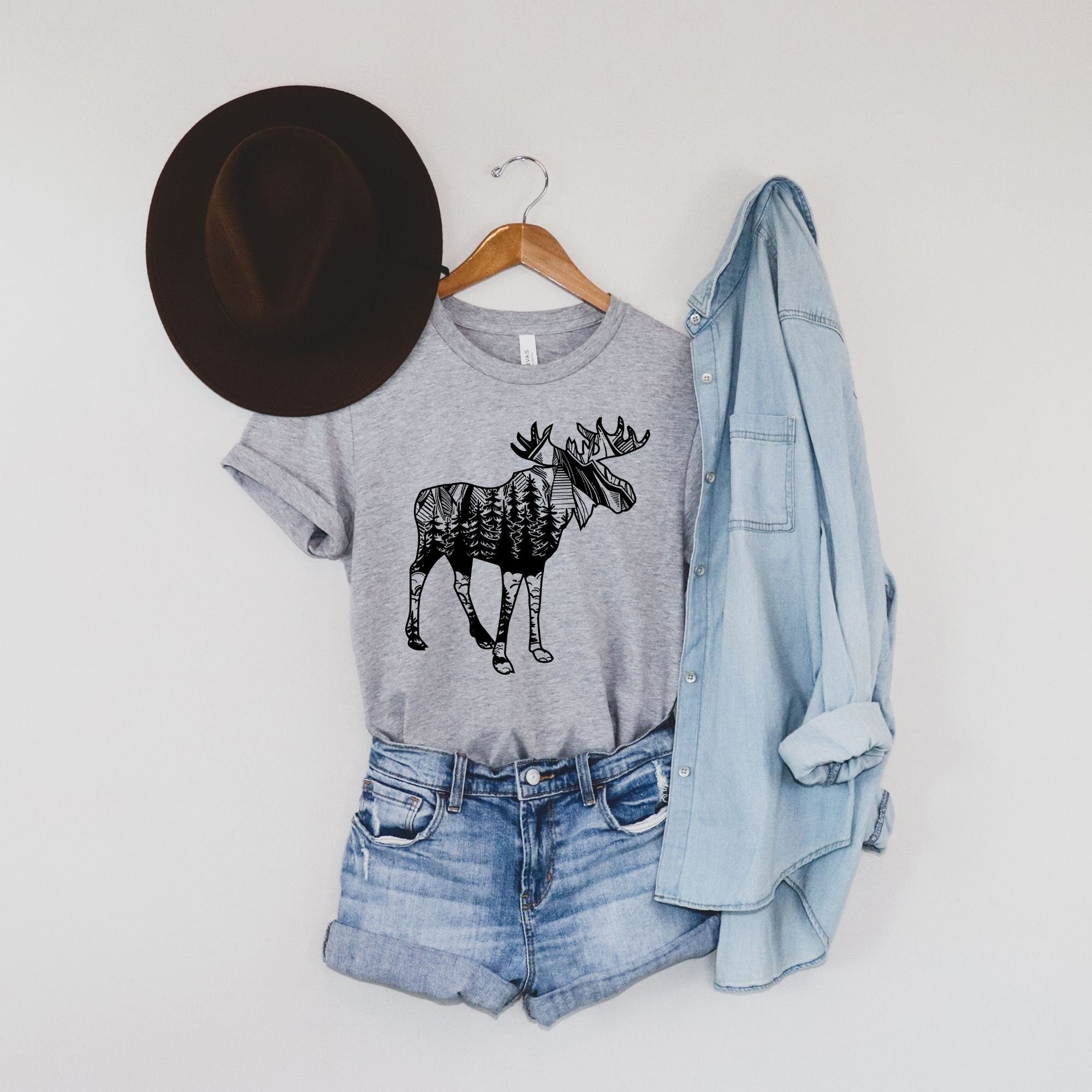 Moose Shirts for Women-208 Tees- 208 Tees, A Women's, Men's and Kids Online Graphic Tee Boutique, Located in Spirit Lake, Idaho