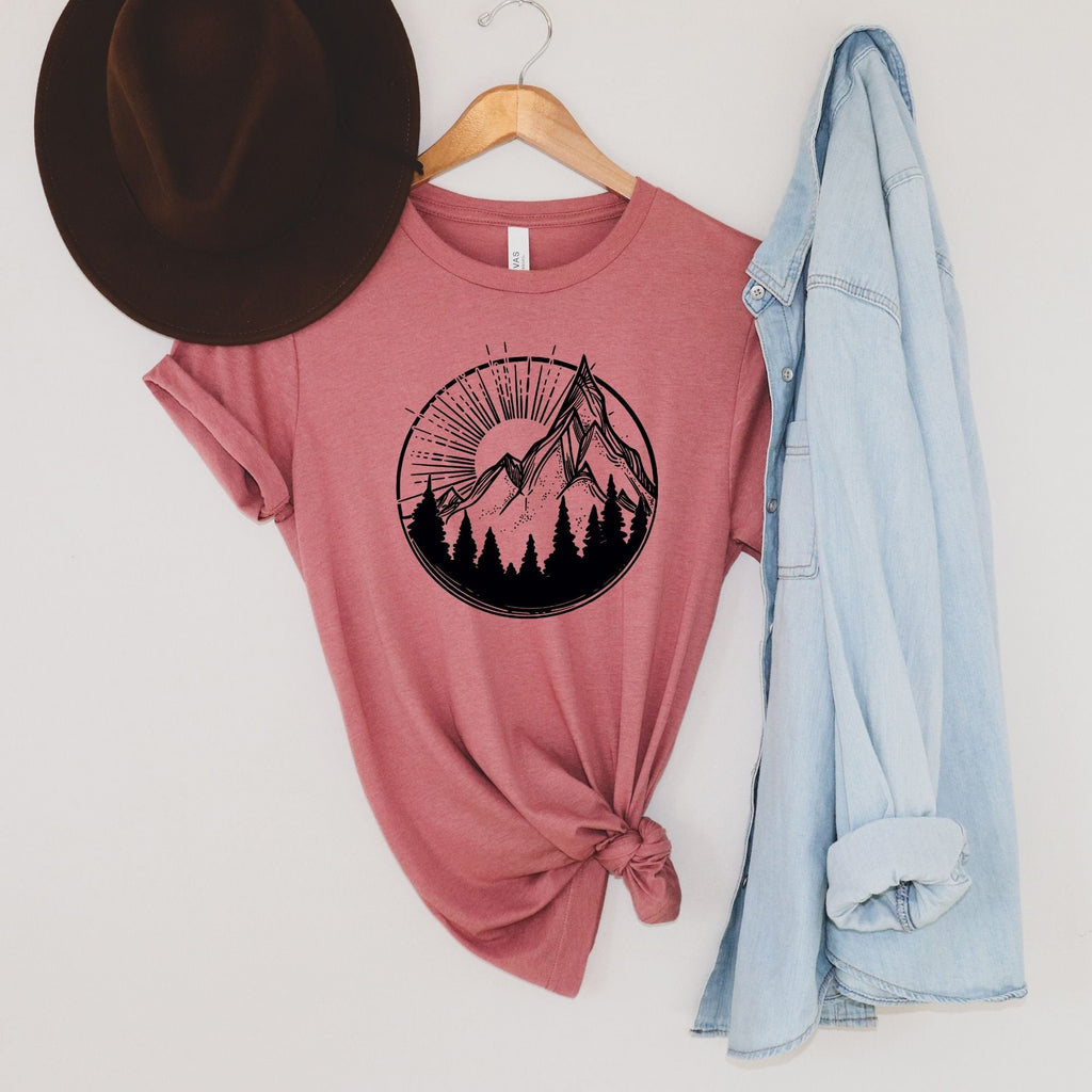 Mountain Shirt for Women, Nature Shirt, Cute Shirts for Women 46-208 Tees- 208 Tees, A Women's, Men's and Kids Online Graphic Tee Boutique, Located in Spirit Lake, Idaho