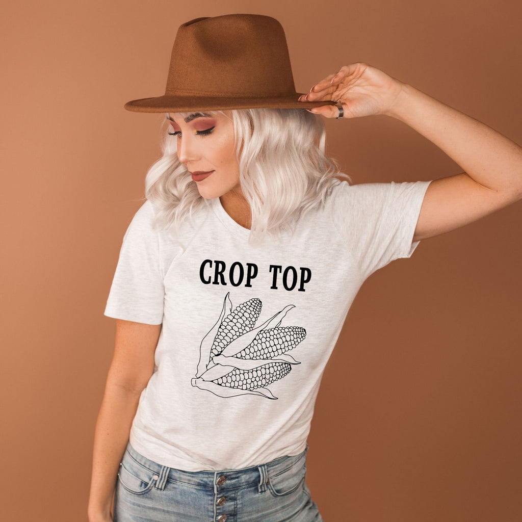 Crop Top, Funny Shirt, Farmer Shirt, Funny Gift for wife, Rancher shirt, summer shirt, graphic tees-208 Tees- 208 Tees, A Women's, Men's and Kids Online Graphic Tee Boutique, Located in Spirit Lake, Idaho
