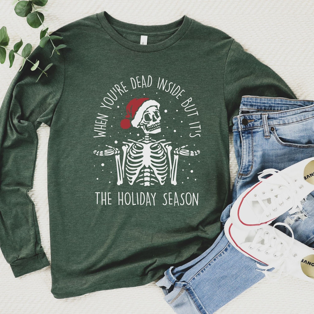 Funny Christmas Shirt, Santa Shirt, Drinking Christmas Shirt, Funny XMas Shirt, Holiday T Shirt, Graphic Tees, Christmas Party Shirt Women-Long Sleeves-208 Tees- 208 Tees, A Women's, Men's and Kids Online Graphic Tee Boutique, Located in Spirit Lake, Idaho