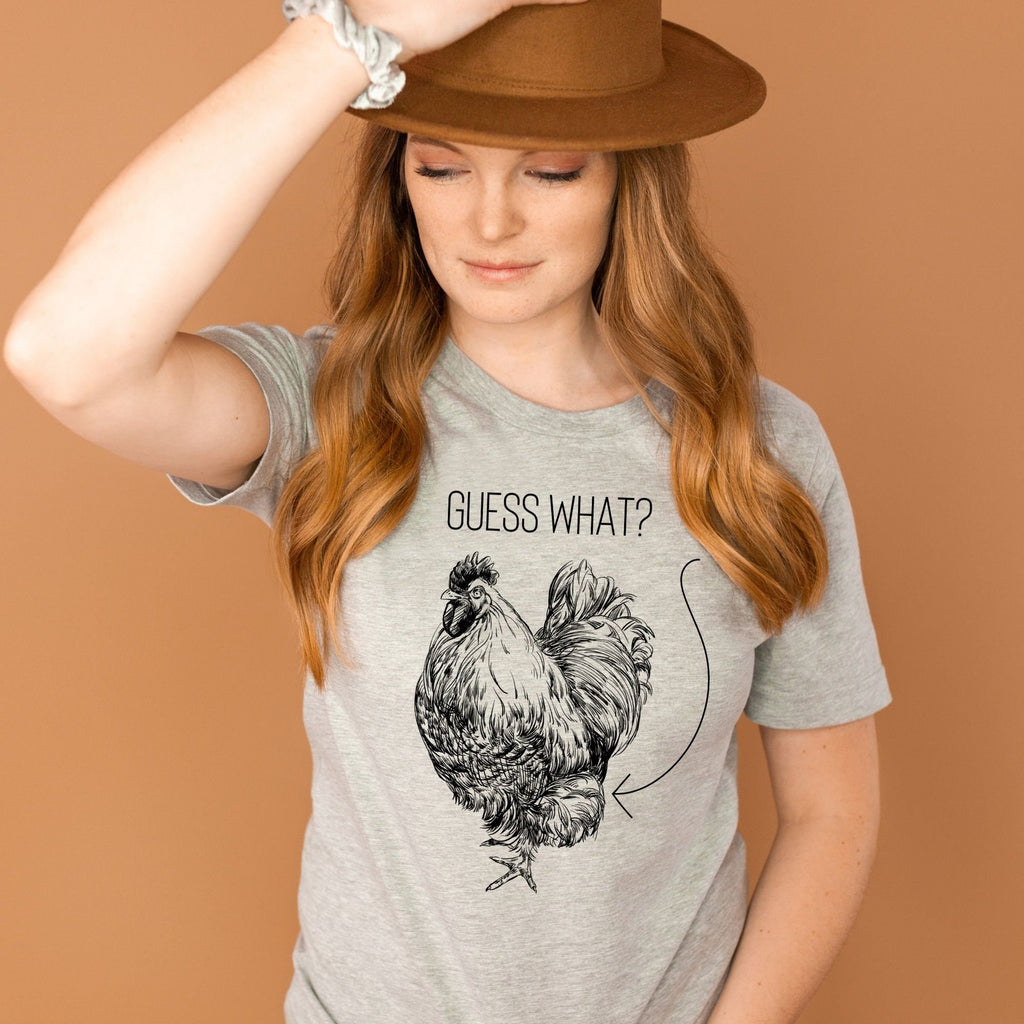Guess What? CHICKEN BUTT Funny Graphic Tee-208 Tees- 208 Tees, A Women's, Men's and Kids Online Graphic Tee Boutique, Located in Spirit Lake, Idaho