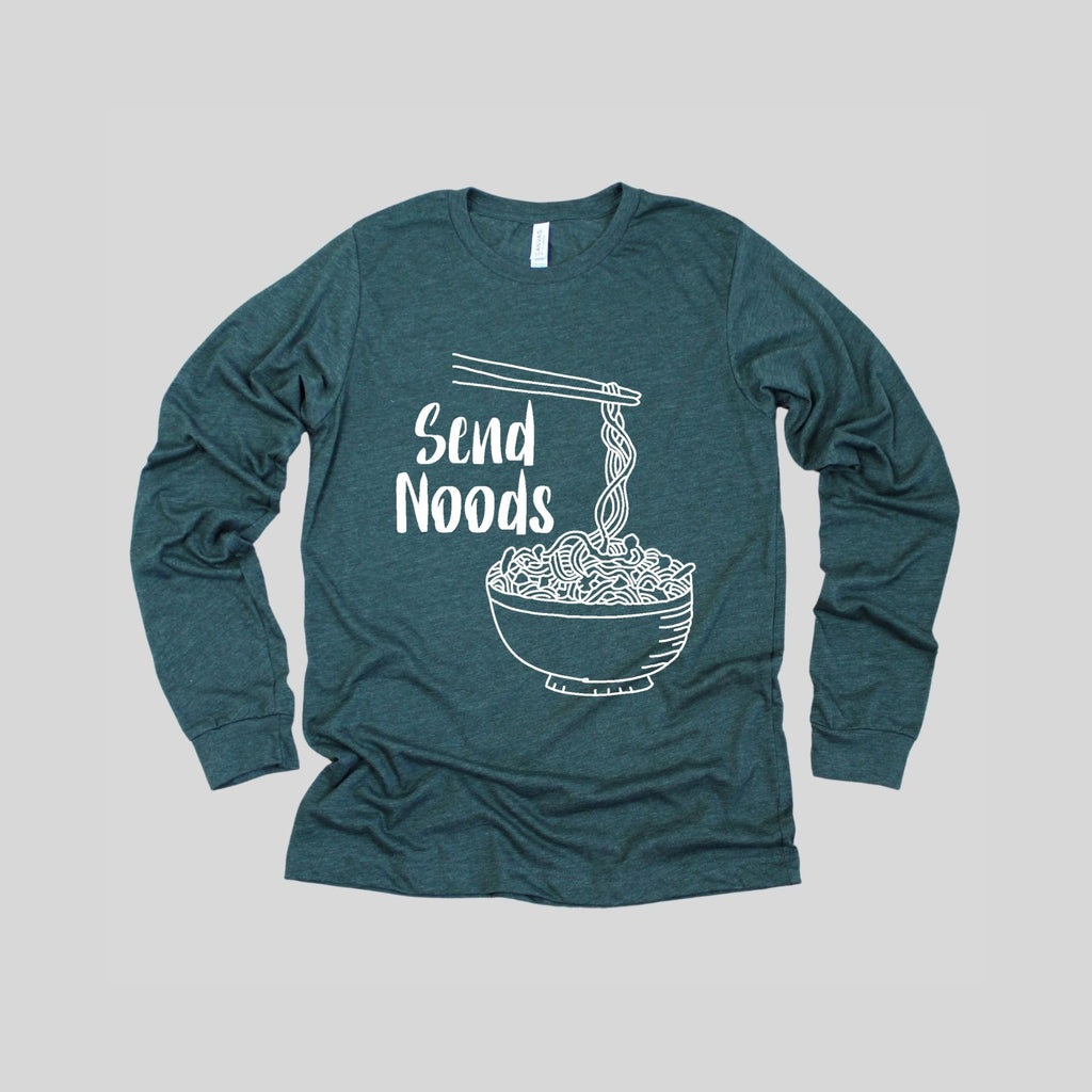 Send Noods Funny Long Sleeve Shirt Women-Long Sleeves-208 Tees- 208 Tees, A Women's, Men's and Kids Online Graphic Tee Boutique, Located in Spirit Lake, Idaho