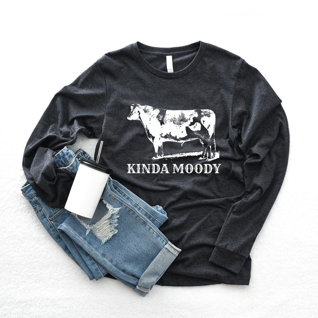 Kinda Moody Long Sleeve-Long Sleeves-208 Tees- 208 Tees, A Women's, Men's and Kids Online Graphic Tee Boutique, Located in Spirit Lake, Idaho