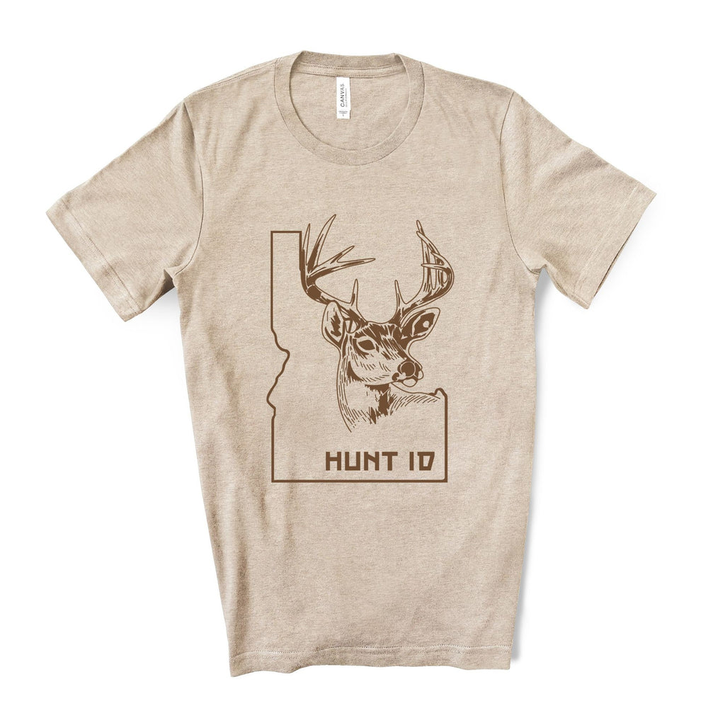 Idaho Deer Hunting Tshirt Graphic Tee Long Sleeve-208 Tees- 208 Tees, A Women's, Men's and Kids Online Graphic Tee Boutique, Located in Spirit Lake, Idaho