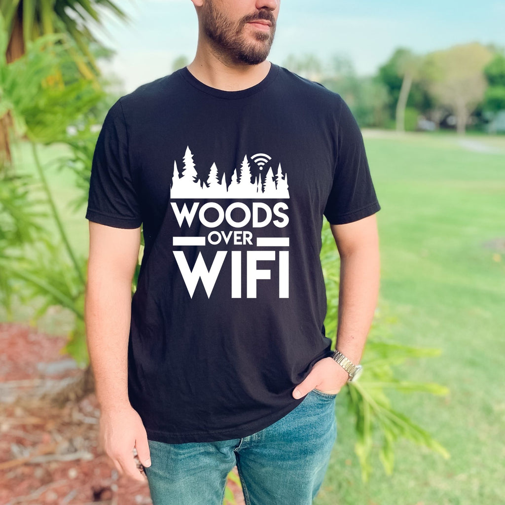 Woods Over Wifi Mens TShirt-208 Tees- 208 Tees, A Women's, Men's and Kids Online Graphic Tee Boutique, Located in Spirit Lake, Idaho