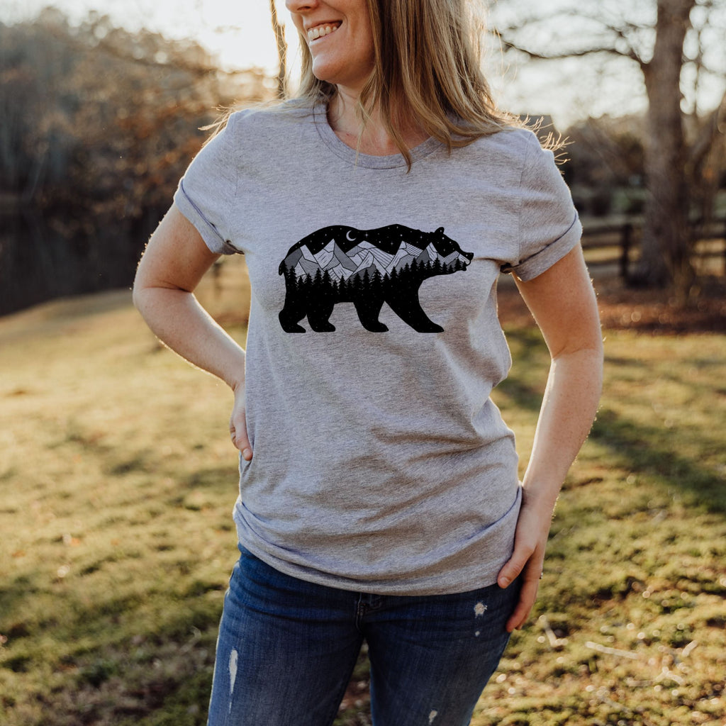 Bear Shirt for Women 47T-208 Tees- 208 Tees, A Women's, Men's and Kids Online Graphic Tee Boutique, Located in Spirit Lake, Idaho