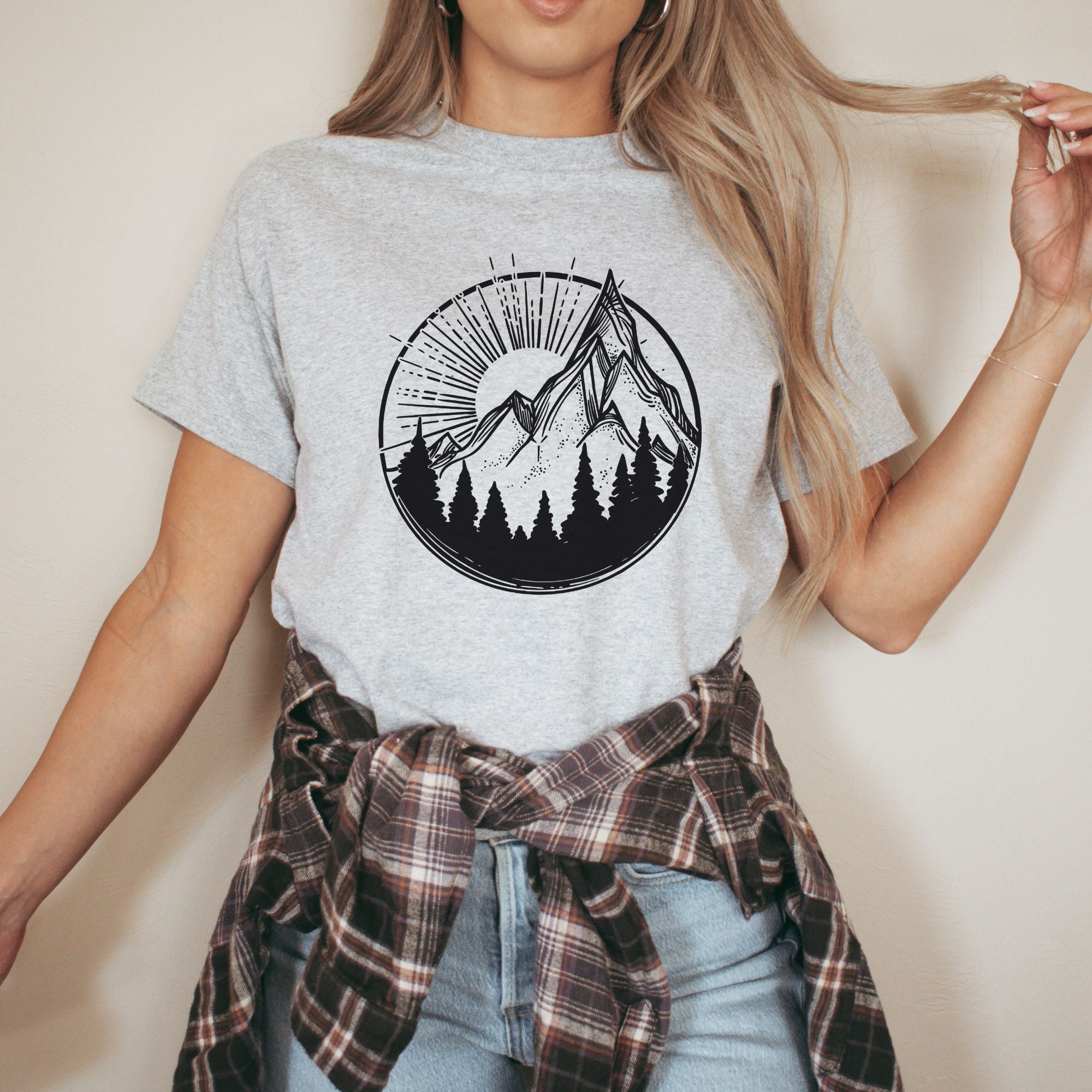 Mountain Shirt for Women, Nature Shirt, Cute Shirts for Women 46-208 Tees- 208 Tees, A Women's, Men's and Kids Online Graphic Tee Boutique, Located in Spirit Lake, Idaho